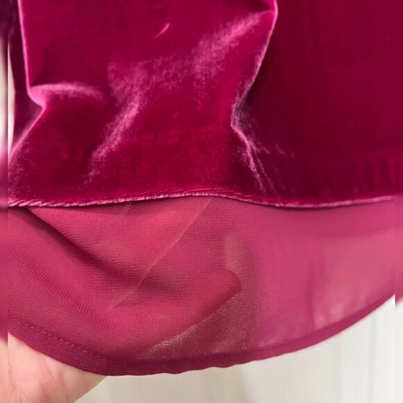 SOFT SURROUNDINGS MILLIE VELVET TUNIC  DARK FUCHSIA Plus Size 2X 3X - Picture 4 of 5